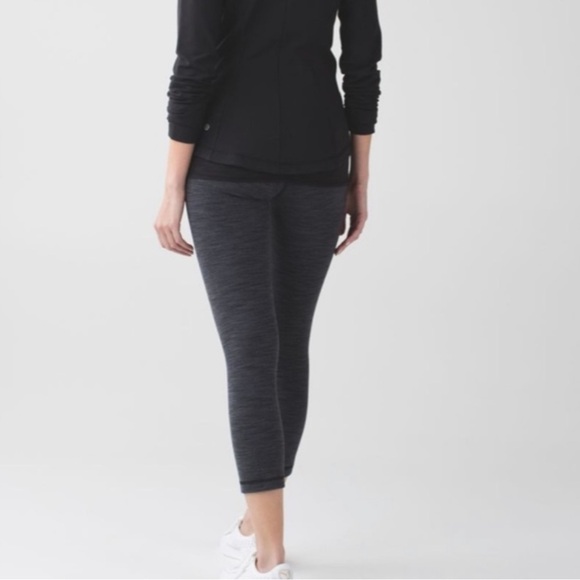 Lululemon Wunder Under Crop Leggings Diamond Jacquard Space Dye Size 6 Women’s - Picture 1 of 10
